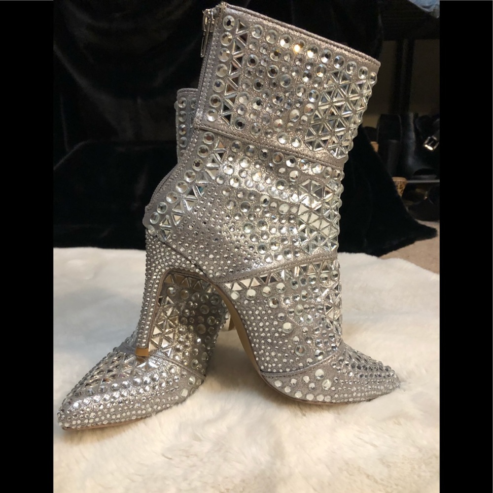 Steve Madden crystal studded booties